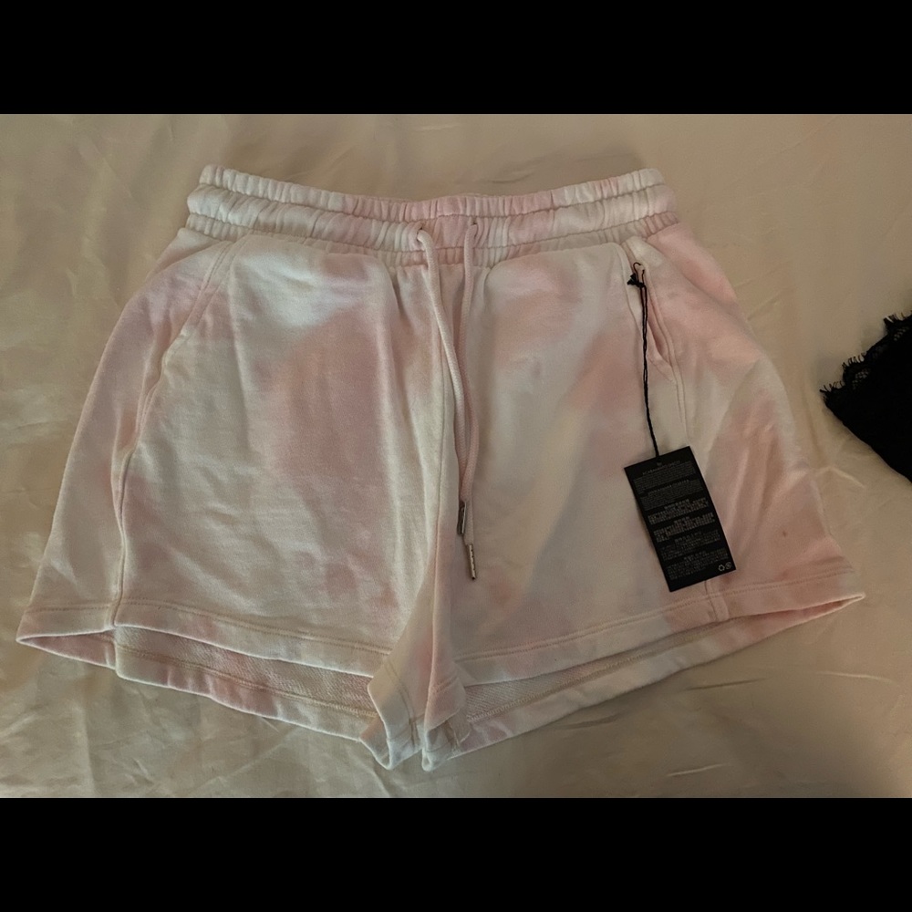 F21 pink and white tie dye athletic lounge short size L
